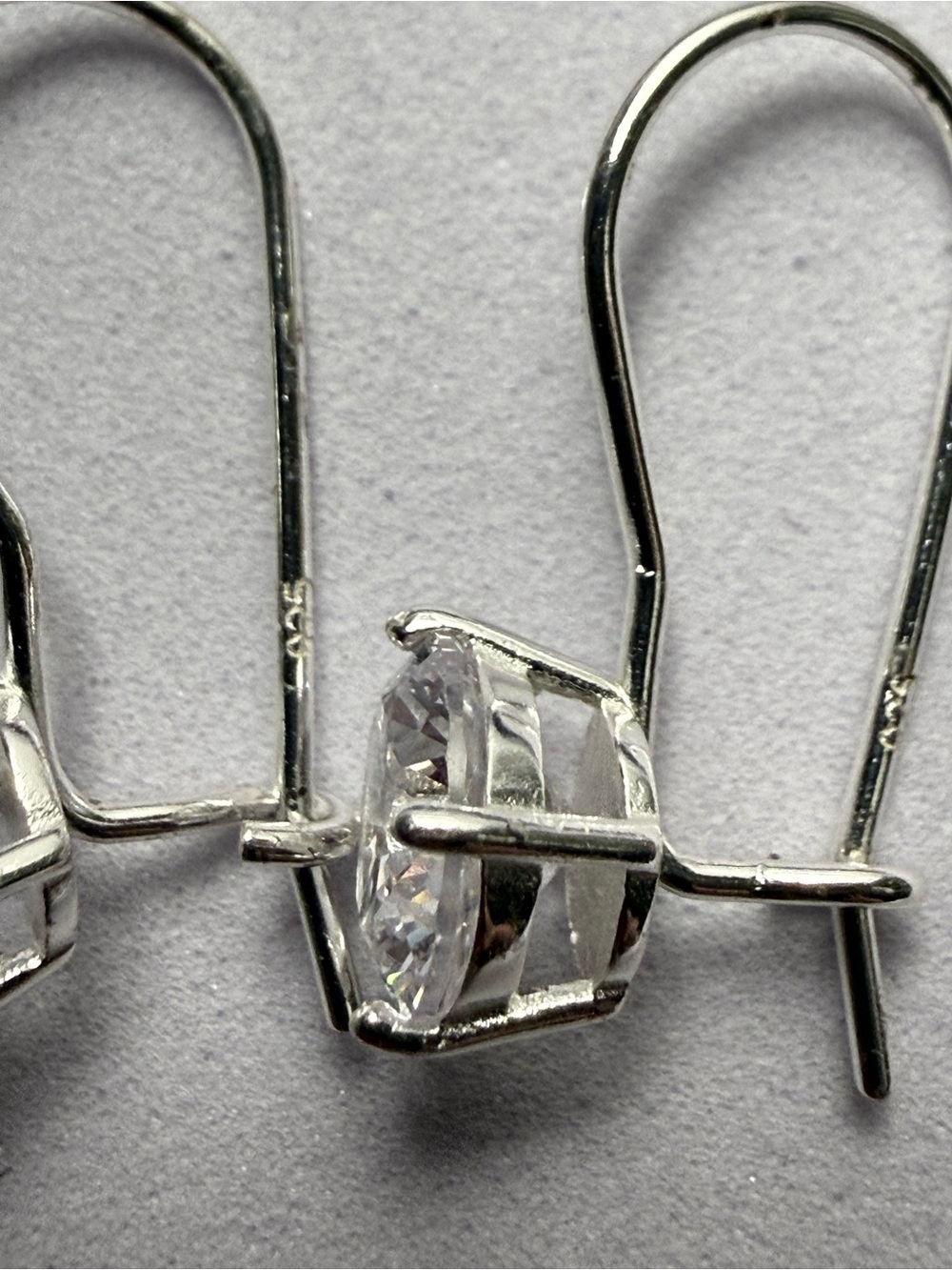 Sterling Silver Clear CZ Drop Earrings